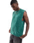 ASOS DESIGN oversized tank in heavyweight 220gsm washed green with back renaissance print