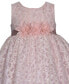 Фото #3 товара Baby Girls Lace Overlay Dress with Illusion Neckline and Ribbon Waistline
