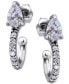 Фото #1 товара Cubic Zirconia Pear & Round Small Hoop Earrings, Created for Macy's