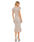 ფოტო #2 პროდუქტის Women's Sequined V Neck Flutter Cap Sleeve Trumpet Dress