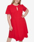 Фото #4 товара Plus Size Keyhole Short-Sleeve Midi Dress