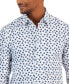 ფოტო #3 პროდუქტის Men's Slim Fit Stretch Floral Print Long Sleeve Shirt