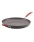 Фото #1 товара Cucina Hard Anodized Nonstick Frying Pan with Helper Handle, 14", Gray, Cranberry Red