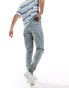 River Island tapered jeans in midwash blue