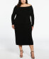 Фото #1 товара Платье-свитер с длинным рукавом ELLA Rafaella plus Size Off-The-Shoulder