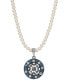 2028 imitation Pearl Crystal Round Pendant Necklace