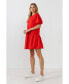 Фото #4 товара Women's Knit Woven Mixed Dress