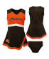 ფოტო #1 პროდუქტის Infant Girls Brown, Orange Cleveland Browns Cheer Captain Jumper Dress