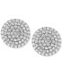 ფოტო #4 პროდუქტის Cubic Zirconia Circle Cluster Stud Earrings in Sterling Silver, Created for Macy's