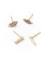 ფოტო #1 პროდუქტის Ruchi Evil Eye Tiny Bar Gold Stud Earrings Set of 2
