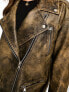 Фото #7 товара ASOS DESIGN premium washed real leather oversized biker jacket in brown