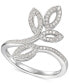 ფოტო #1 პროდუქტის Diamond Leaf-Inspired Statement Ring (1/4 ct. t.w.) in Sterling Silver