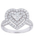 Фото #1 товара Кольцо Macy's Cubic Zirconia Halo Heart R. Gold/Silver.