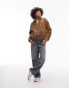 Фото #3 товара Levi's Canyon half zip sherpa borg sweatshirt in brown