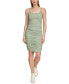 Women's Jacquard Ruched Sleeveless Tank Dress