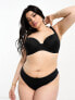 ASOS DESIGN Curve microfibre moulded t-shirt bra in black