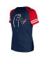 Women's Navy Houston Texans Lace-Up Raglan T-Shirt