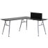 Фото #2 товара Black Laminate L-Shape Computer Desk With Silver Metal Frame