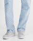 Men's Baggy Fit Check Pattern Denim Jeans