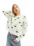 Noisy May lemon print jumper in cream