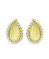 ფოტო #1 პროდუქტის Cubic Zirconia Teardrop Huggie Hoop Earrings, Sterling Silver or 18K Gold over Silver