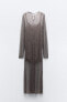 Фото #10 товара Платье из полупрозрачной ткани с бисером ZARA