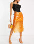 Фото #2 товара Something New x Emilia Silberg sequin midi skirt in orange