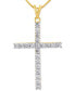 Фото #1 товара Diamond Traditional Cross 18" Pendant Necklace (1 ct. t.w.) in 10k Gold