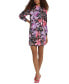 Фото #3 товара Women's Floral Draped-Front Mini Dress