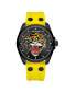 Фото #1 товара Men's Matte Yellow Silicone Strap Watch 46mm