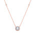 Pink gold plated silver necklace with crystals AGS1135 / 47-ROSE
