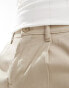 ASOS DESIGN pleated chino short in tan