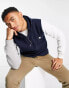 Le Breve colour block half zip sweatshirt in navy