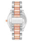 Фото #2 товара Women's Quartz Silver-Tone and Rose Gold-Tone Alloy Link Bracelet Watch, 36mm