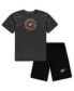 Men's Black, Heathered Charcoal Minnesota Wild Big and Tall T-shirt and Shorts Sleep Set