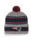 ფოტო #1 პროდუქტის Men's Graphite New England Patriots Rexford Cuffed Knit Hat with Pom