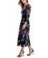 Фото #3 товара Women's Floral-Print Ruched Midi Dress