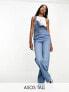 Фото #4 товара ASOS DESIGN Tall denim dungaree in mid blue