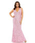 Women's Plus Size Sequined Halter Strap Open Back Trumpet Gown