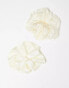 Pieces XL 2 pack scrunchie set in cream