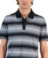 Фото #3 товара Men's Regular-Fit Supima Knit Interlock Striped Polo Shirt, Created for Macy's
