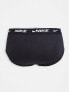 Фото #2 товара Nike 3 pack cotton stretch briefs in black