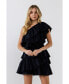 ფოტო #2 პროდუქტის Women's One-Shoulder Ruffled Mini Dress