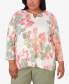 ფოტო #1 პროდუქტის Plus Size Tuscan Sunset Floral Textured Top