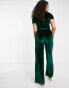 Фото #4 товара Missguided Tall velvet pyjama set in green