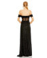 Women's Sequined Gown With Sheer Corset Waist And Slit