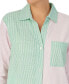 Фото #4 товара Women's Cotton Colorblocked Boyfriend Sleep Shirt