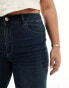 ONLY Curve Augusta high waisted straight leg jeans in mid blue