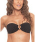 ფოტო #1 პროდუქტის Women's Lace Overlay Ring Padded Bandeau Bikini Top