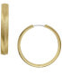 ფოტო #1 პროდუქტის Harlow Linear Texture Gold-Tone Stainless Steel Hoop Earrings